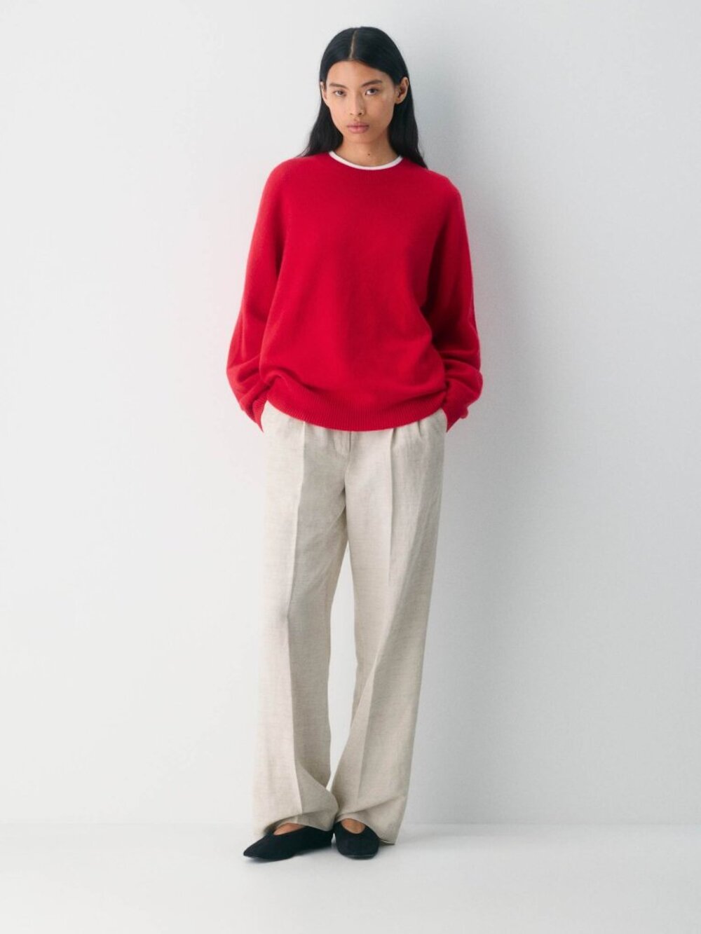 Aritzia Ivory Linen The Effortless Pant - CruiseLinen Size 10 Tall